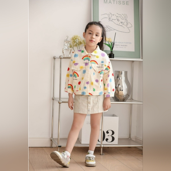 Denim Bay Toddler Girl Print Denim Jacket, Size: 4T - Picture 8 of 10